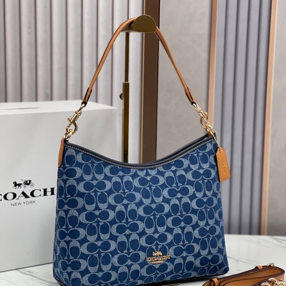 Coach Handbags - coach Laurel Large Shoulder Bag In Signature Denim CY697